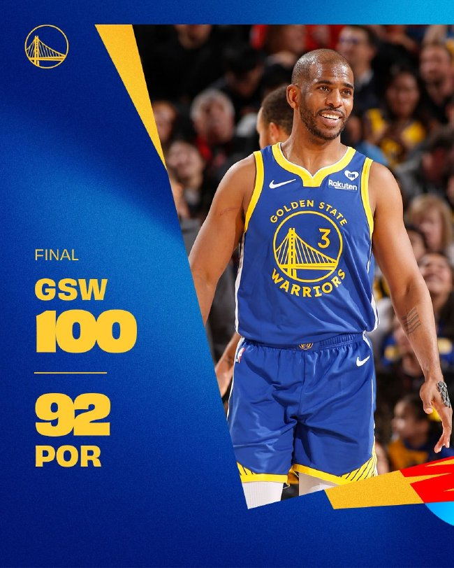 勇士力克开拓者，取得胜利